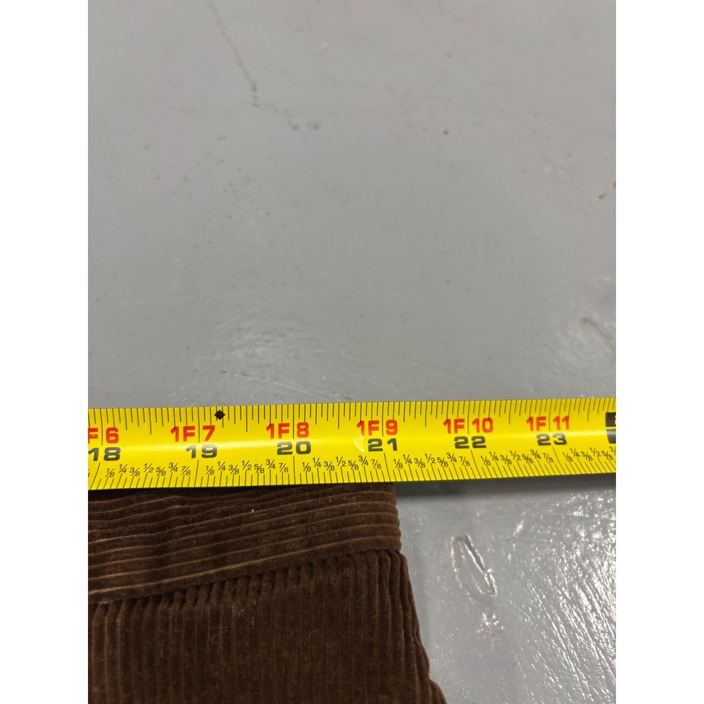 LL Bean Brown Corduroy Pants Mens 42W 100% Cotton Wide Wale Cuffed Trousers - Picture 3 of 5